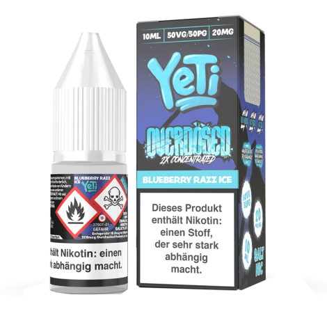 Yeti Overdosed - Blueberry Razz Ice - 10 ml Nikotinsalz Liquid