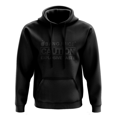 Bang Juice Hoodie Black Print Caution Stripes Merchandise