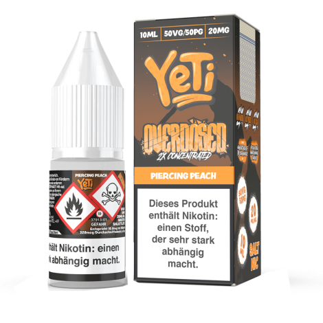 Yeti Overdosed - Piercing Peach - 10 ml Nikotinsalz Liquid